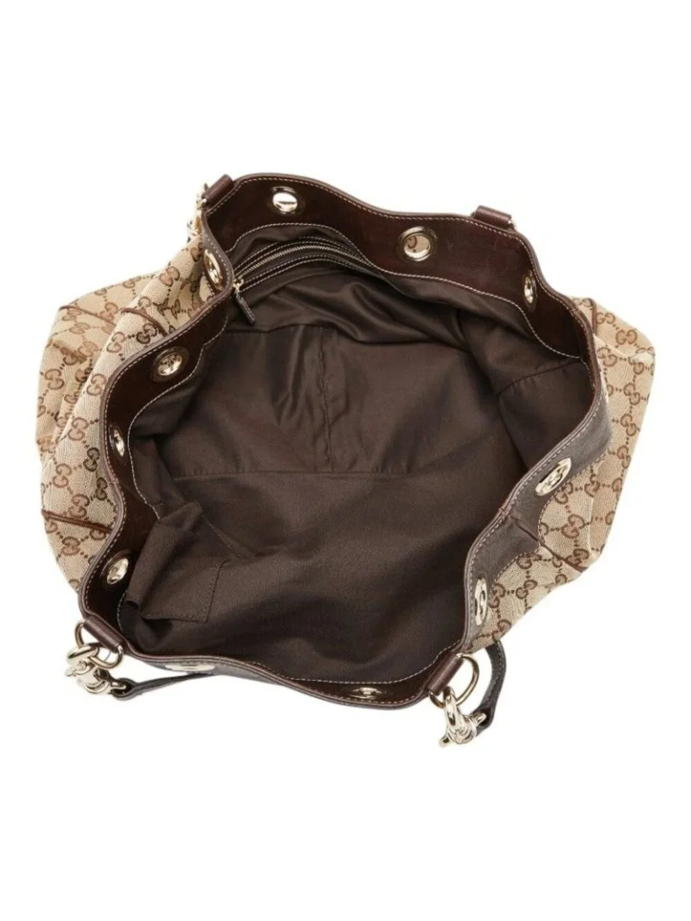 Gucci GG Canvas Tote Bag Beige Brown